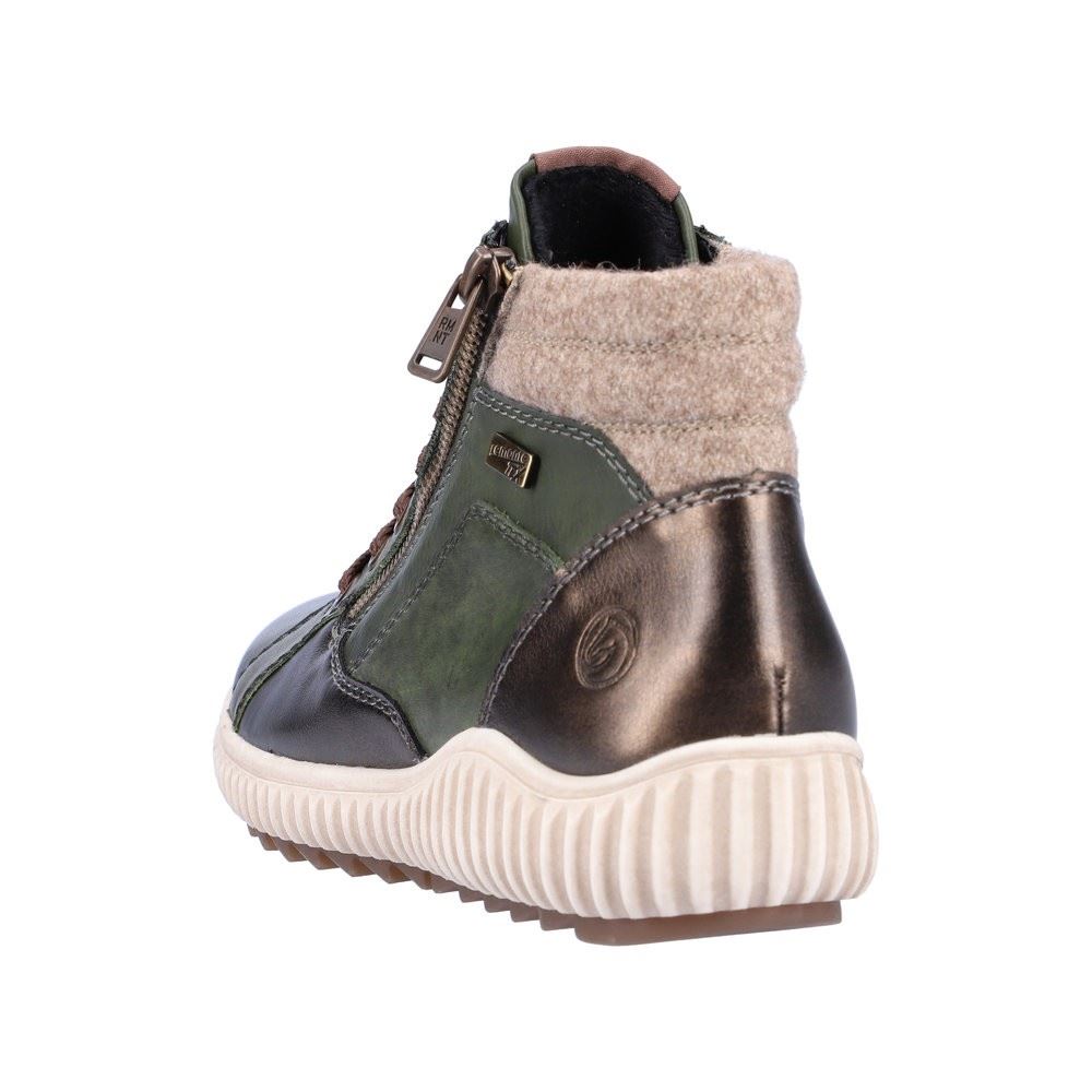 Remonte Schnürschuh Leder TEX- Membran Wechselfußbett grün S22 R8271-54 38 | moor/antik/moos | G
