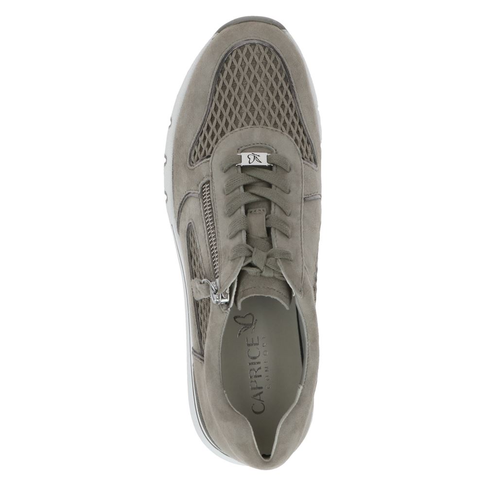 Caprice walking on Air Damen Sneaker Wechselfußbett Airmotion grau grün S13 9-9-23706-20 