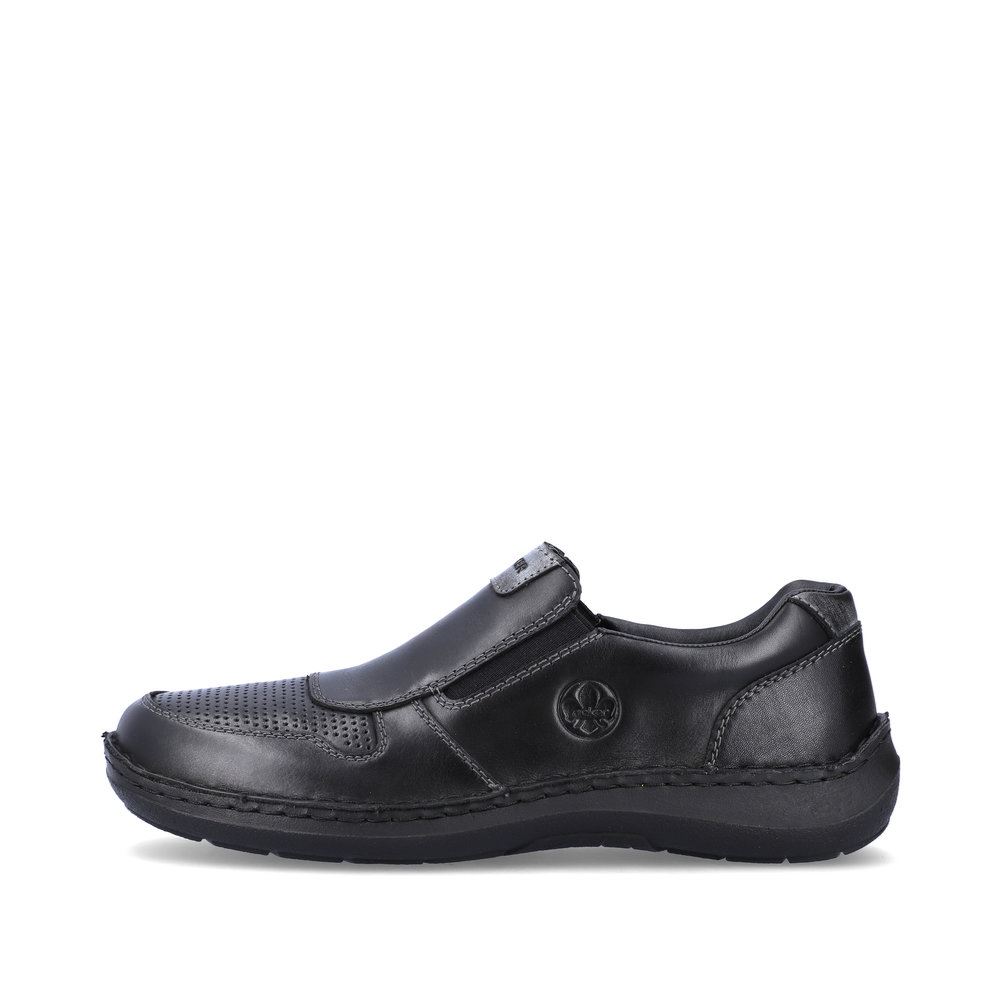 Rieker Herren Slipper  Leder schwarz  S13  03069-00 
