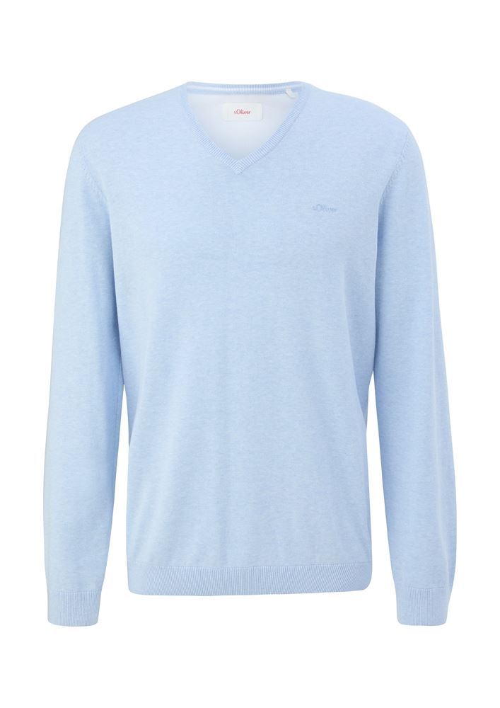s.Oliver Feinstrick-Pullover mit Stickerei S22 2124548 XL | 5621 BLUE | 