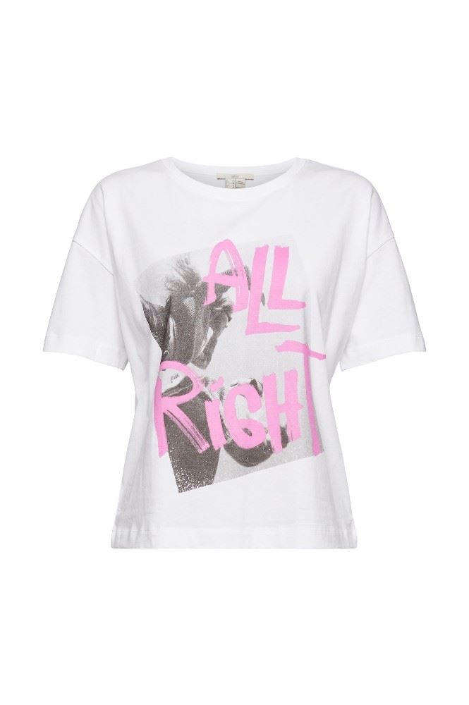 EDC T- Shirt Graffiti- Print Rundhalsausschnitt schwarz, weiß S12 052CC1K336 M | C001 BLACK | 