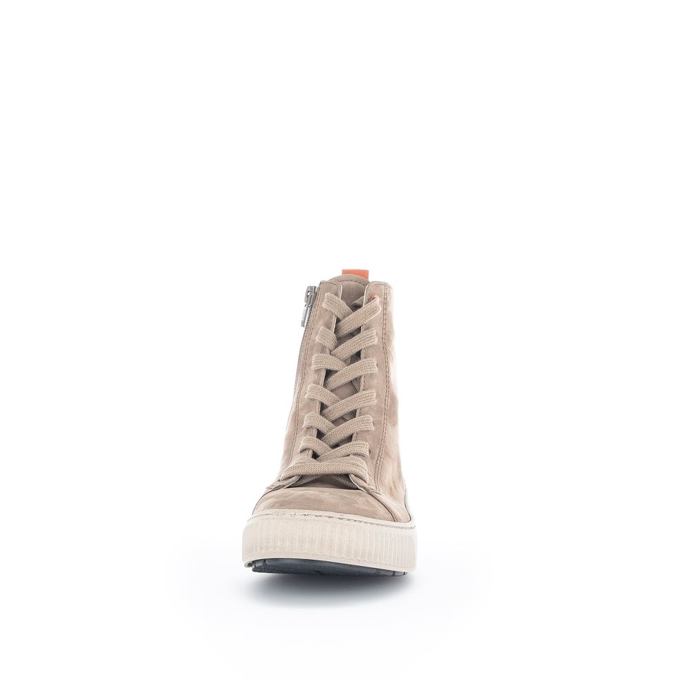 Gabor rollingsoft Schnürstiefelette Rauleder Wechselfußbett beige S22 96.805.44 5 | wood/orange(Fla | G