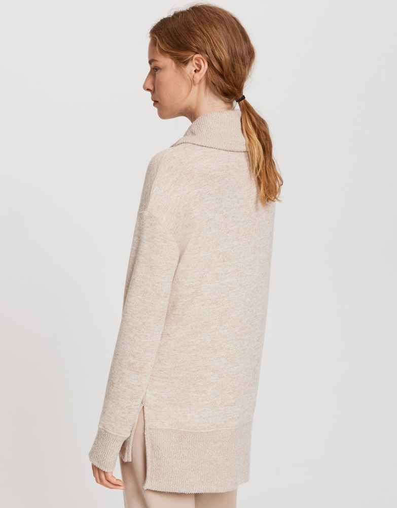 OPUS Rollkragenshirt Samanta beige S21 247685984 44 | 2088 macadamia | 
