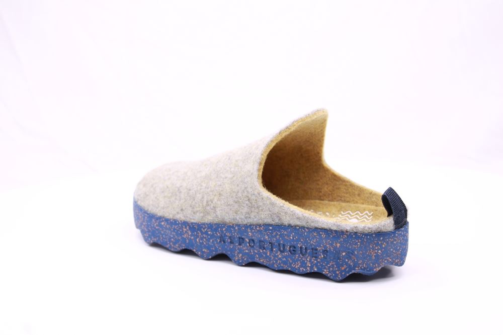 Asportuguesas Damen Pantolette Wolle vegan Kork nachhaltig grau S21 P018023037 38 | grey yellow | 