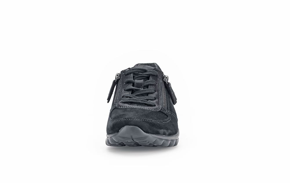 Gabor rollingsoft Sneaker low Rauleder Wechselfußbett blau S23 36.968.26 