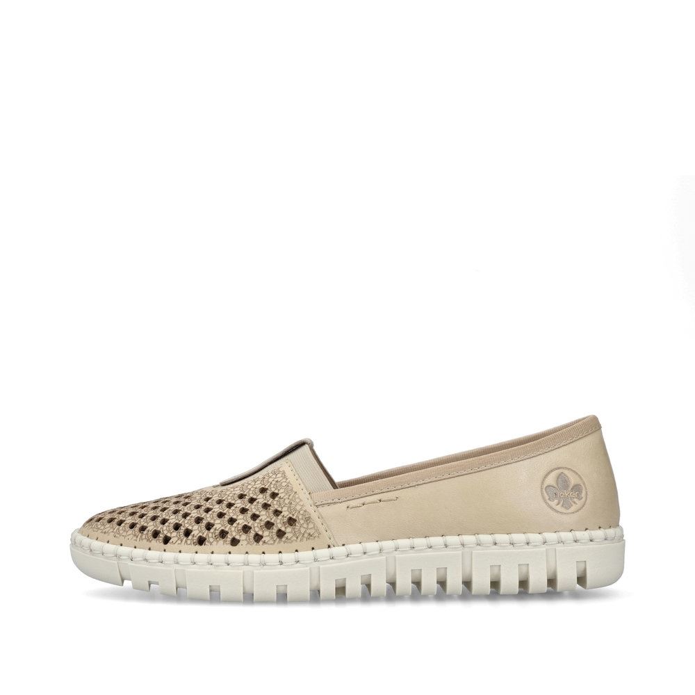Rieker Damen Slipper Ballerina sportlich beige S13  M2361-60 