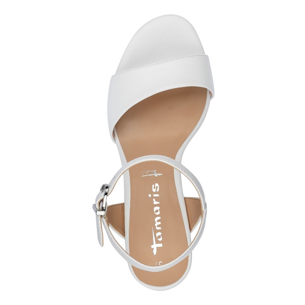 Tamaris Sandalette klassisch weiß silber S13  1-1-28008-20 