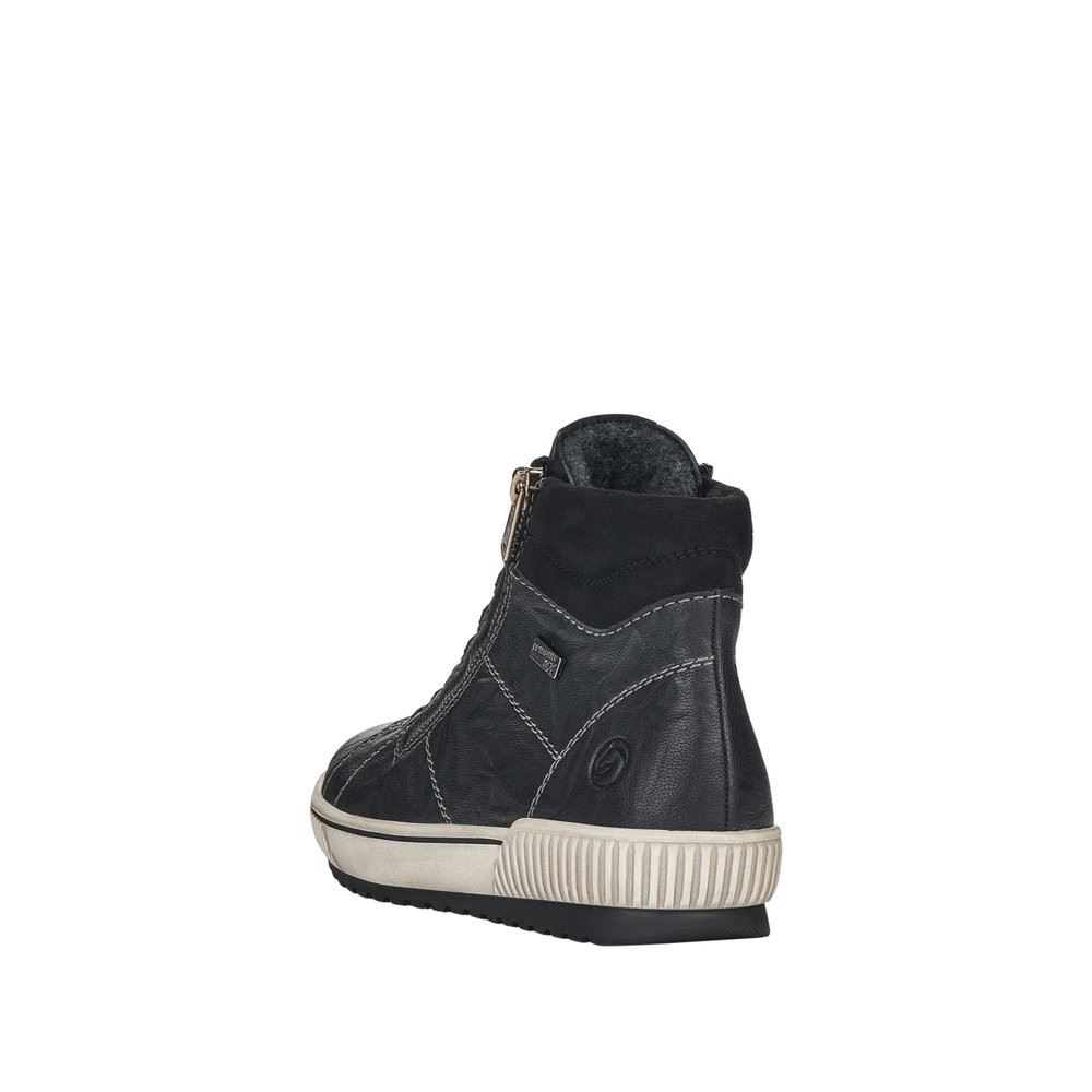 Remonte Damen Schnürschuh Sneaker High Leder TEX- Membran schwarz S22  D0772-01 38 | schwarz/schwarz | G