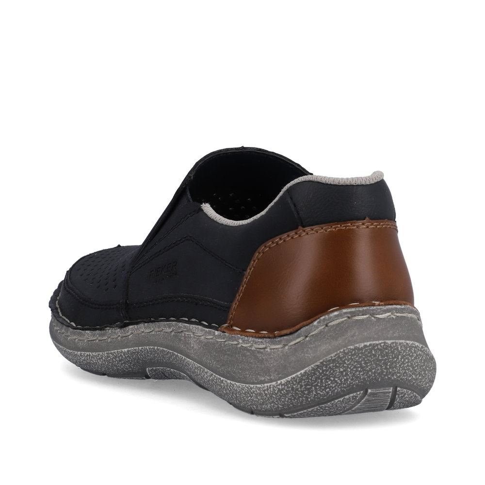 Rieker Antistress Herren Slipper Lochmuster Extraweite- H blau S13 03079-14 