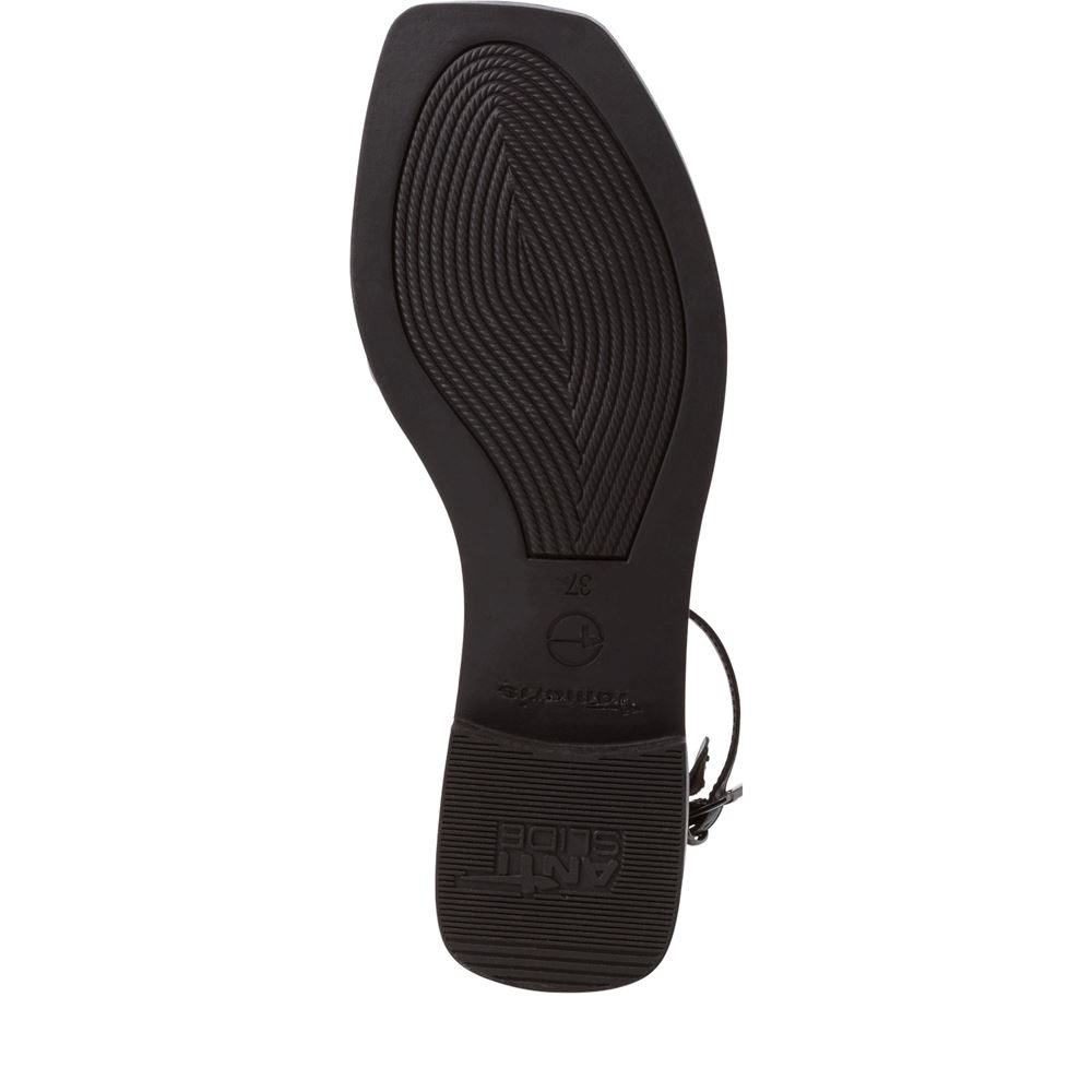 Tamaris Sandale Leder TOUCHit Fußbett schwarz S12 1-1-28142-28 39 | 016 BLK LEATH. | 