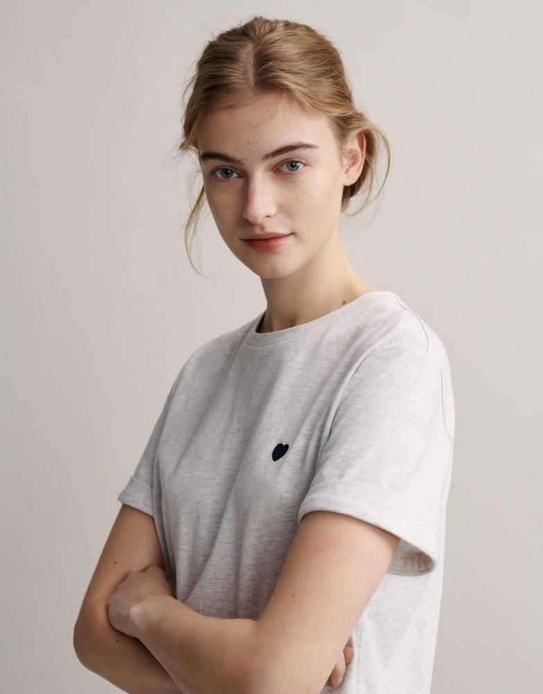 OPUS Shirt Motiv Herz Noos 245305607 38 | 8072 easy grey | 
