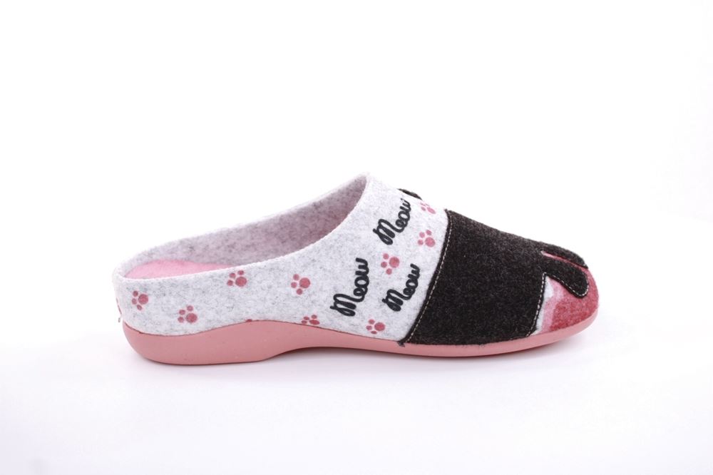 s`knöpfli Damen Hausschuh Pantolette Katzenmotiv Wechselfußbett rosa S22 Z28022P 40 | fieltro salmon | 