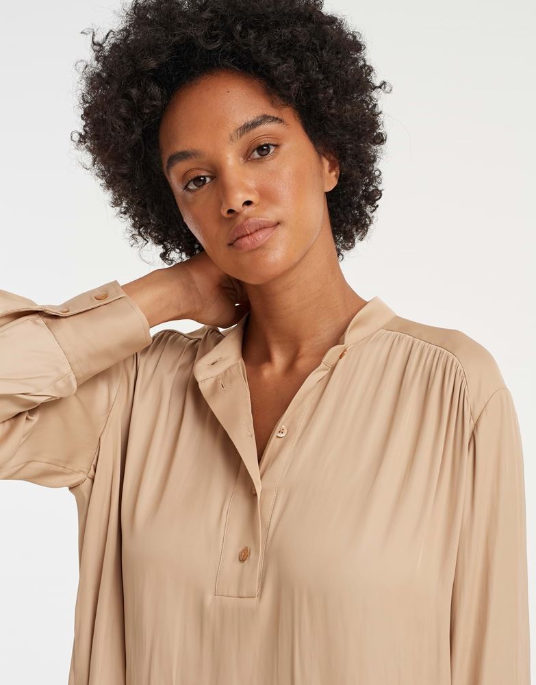 OPUS Bluse Fogeta schimmernd weite Silhouette beige S22 1012439415147 
