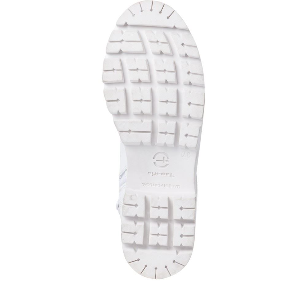 Tamaris Stiefelette Schnürboot Leder DUOtex Wechselfußbett Warmfutter weiß S22 1-1-26859-29 