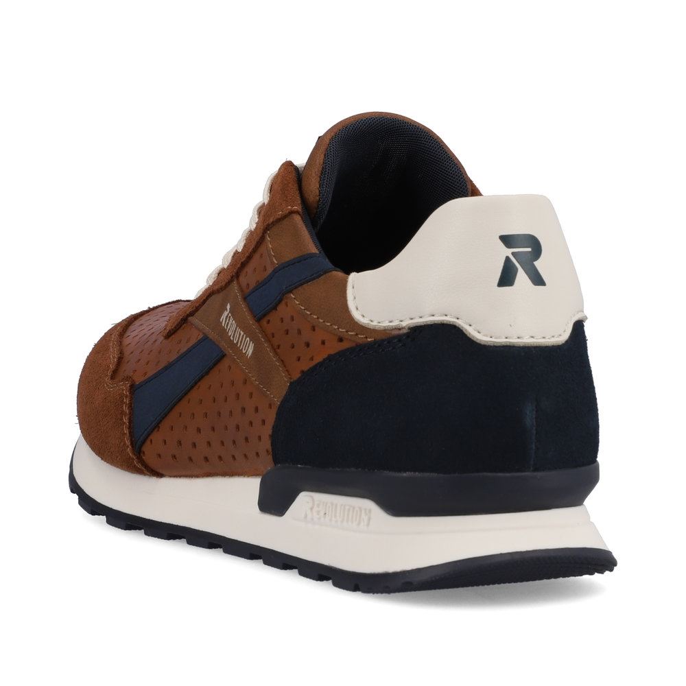 Rieker Evolution Herren Sneaker Halbschuh Leder Wechselfußbett durchbrochen braun S13 U0302-24 