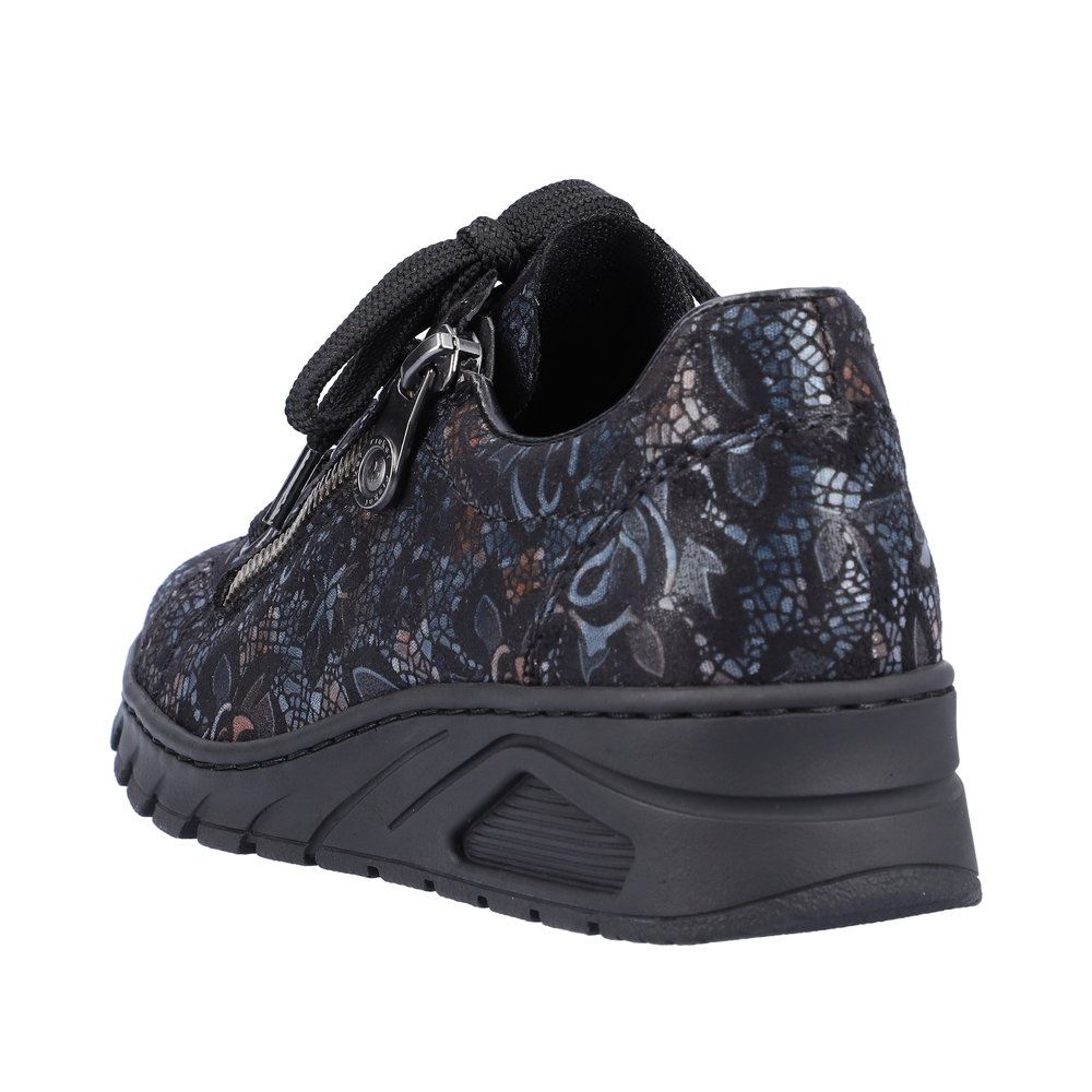 Rieker Damen Schnürschuhe schwarz-metallic S23 N3302-90 