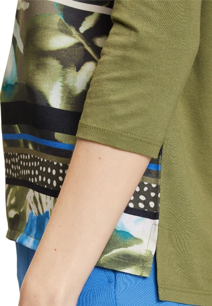 Betty Barclay Blusenshirt 3/4 Arm U - Boot Floral khaki S12 22462989 