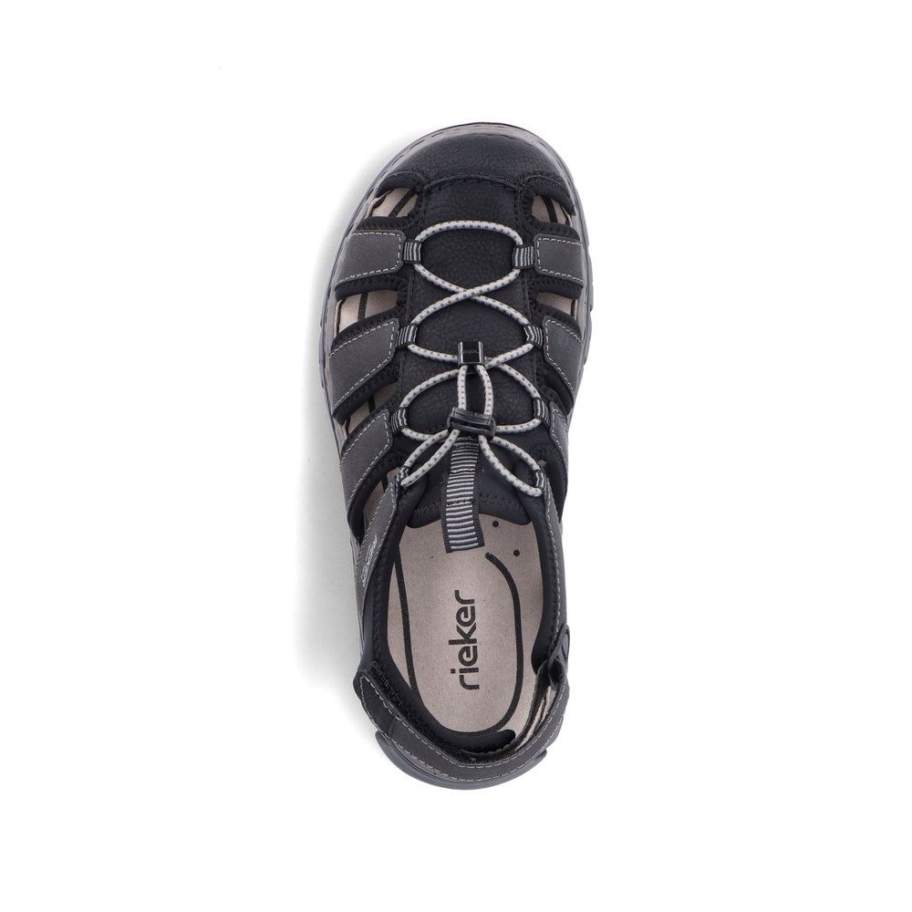 Rieker Herren Trekkingsandalen graphitschwarz S13  26770-00 42 | schwarz/schwarz | G