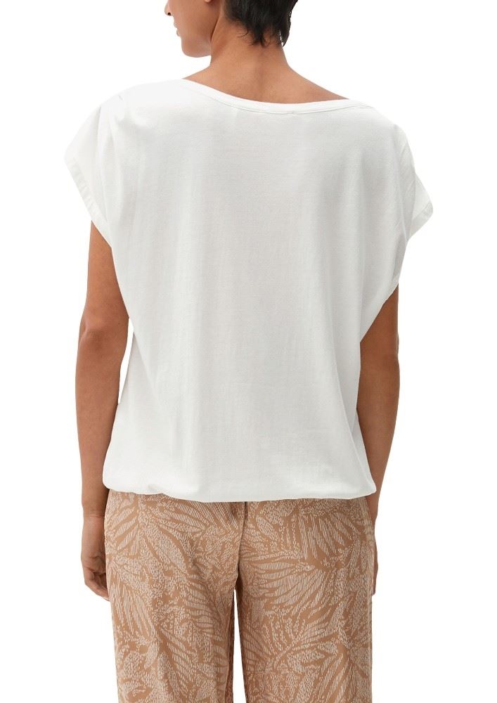 s.Oliver T - Shirt mit Faltendetail U - Boot - Ausschnitt Raffung uni S12 2115756 