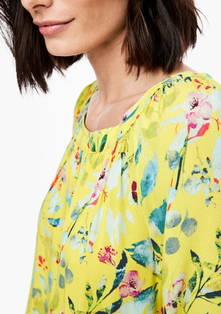s.Oliver Bluse Langarm Floral 04899116081 1277395 34 | 12A2 glossy yel | 