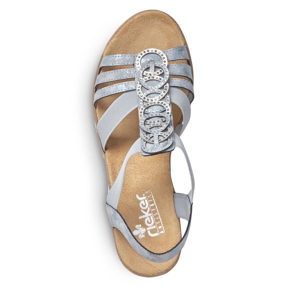 Rieker Antistress Damen Sandalette Keilabsatz Gummizug blau S13 V38H8-12 