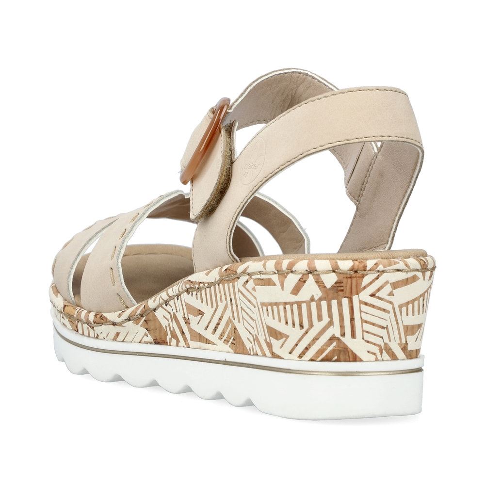 Rieker Damen Keilsandaletten champagner S13  67173-60 
