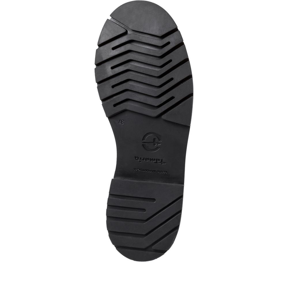 Tamaris Schnürstiefelette Schnürboots Leder Croco- Prägung derbe Sohle TOUCHit-Fußbett schwarz S22 1-1-25862-29 37 | 028 BLACK CROCO | 