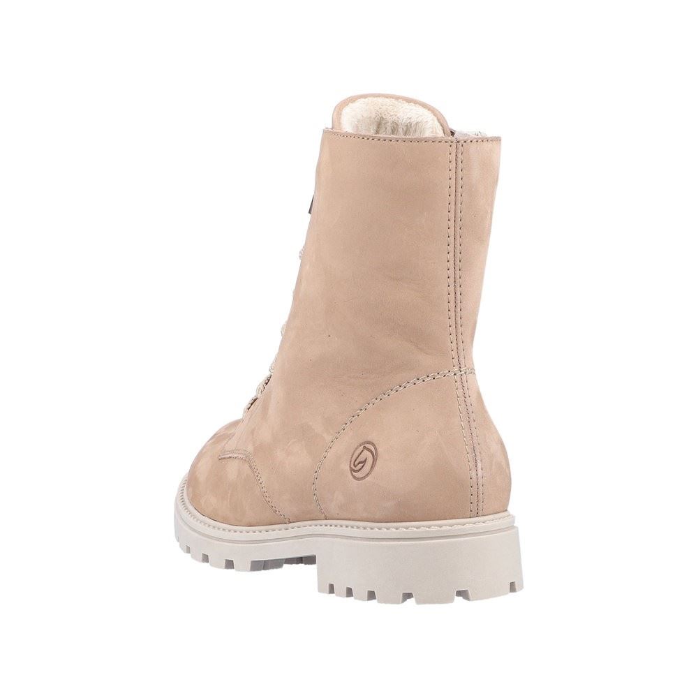 Remonte Damen Schnürstiefel Schnürboots Rauleder Warmfutter Wechselfußbett beige S22 D8479-21 