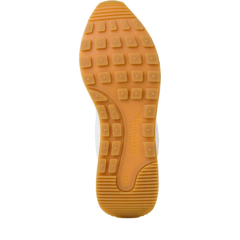 Tamaris FASHLETICS Sneaker Wechselfußbett weiß, blau S12  1-1-23747-28 38 | 100 WHITE | 