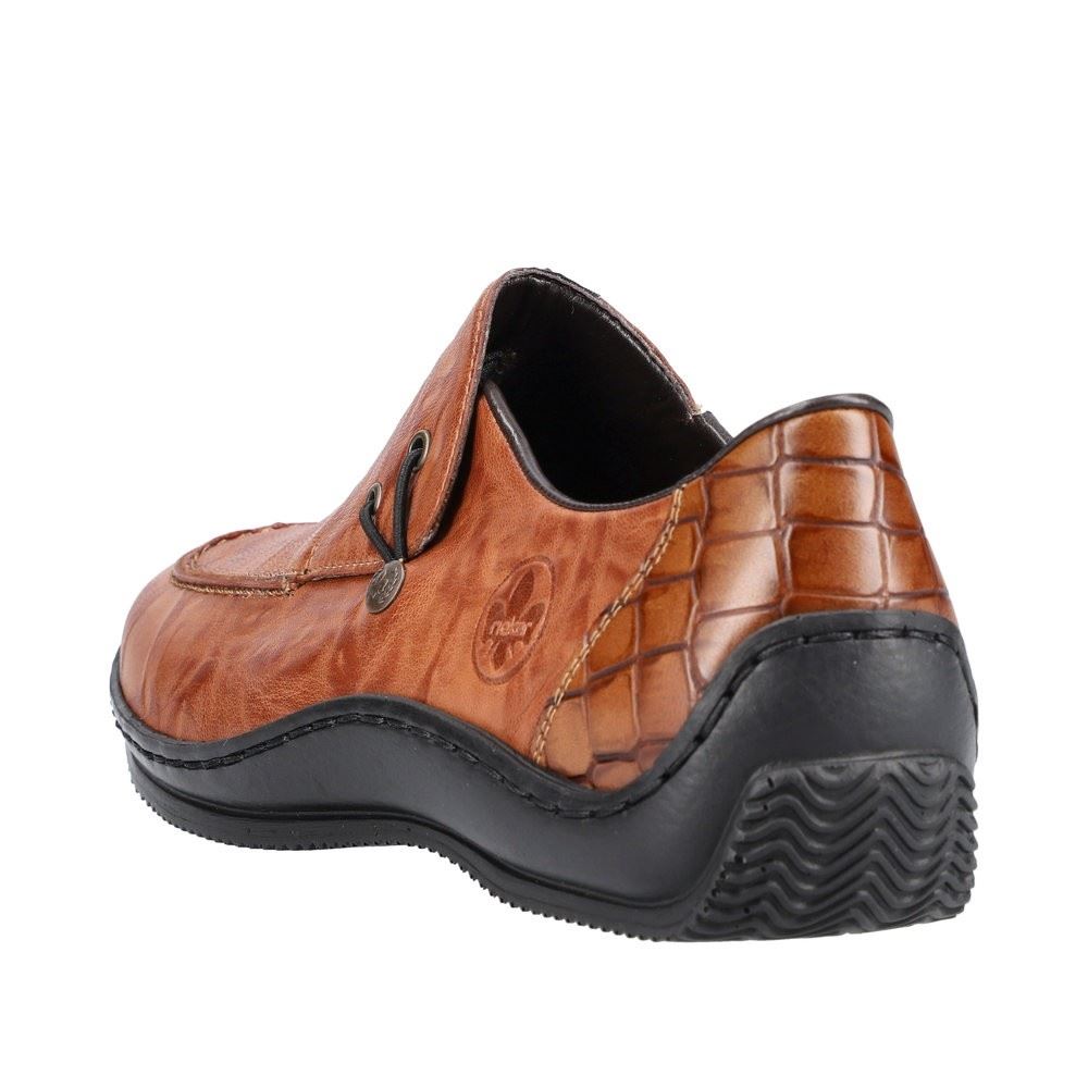 Rieker Antistress Damen Slipper Schlupfschuh Leder braun S22 L1750-22 37 | cuoio/palisande | E