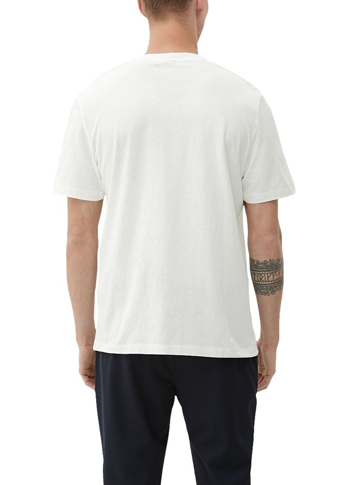 s.Oliver Herren T-Shirt mit Henley-Ausschnitt blau, rosa, weiß S13   2133166 