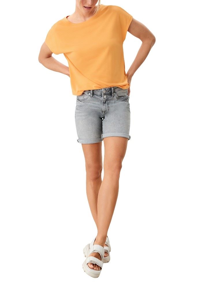 s.Oliver Damen T-Shirt Modalmix orange, grün S12 2116629 46 | 2242 amber | 