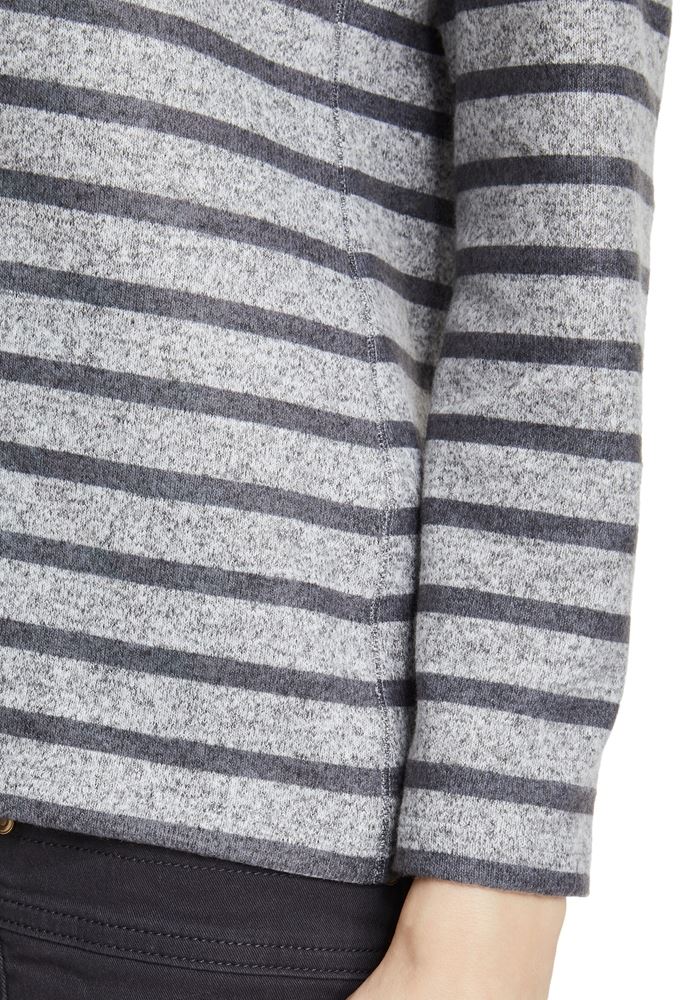 Betty Barclay Langarmshirt gestreift grafisches Muster grau S22 25101130 