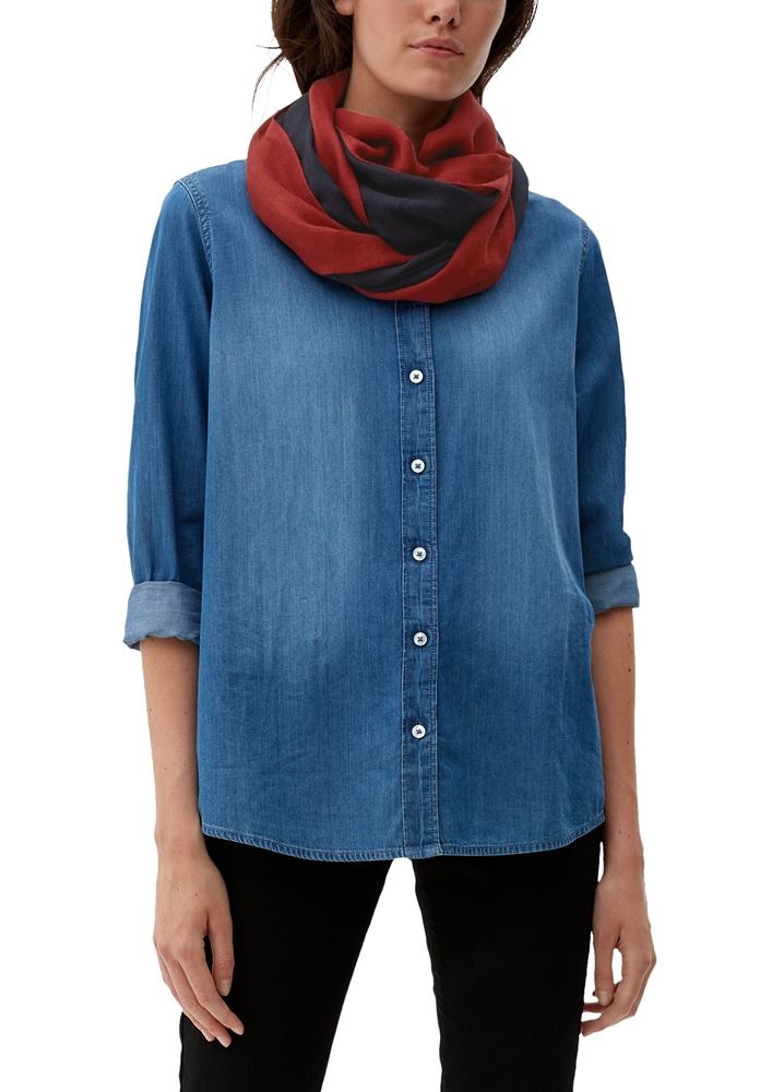 s.Oliver Loop-Schal im Colourblocking-Look S22  2121016 OneSize | 3877 RED | 