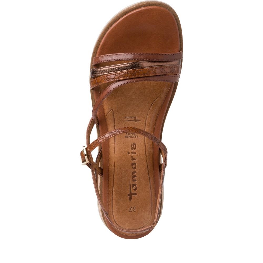 Tamaris Sandalette cognac komb 1-1-28269-28 40 | 392 COGNAC COMB | 