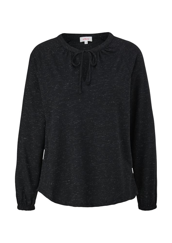 s.Oliver Blusenshirt mit Glitzerdetails S22 2125380 38 | 9999 GREY/BLACK | 