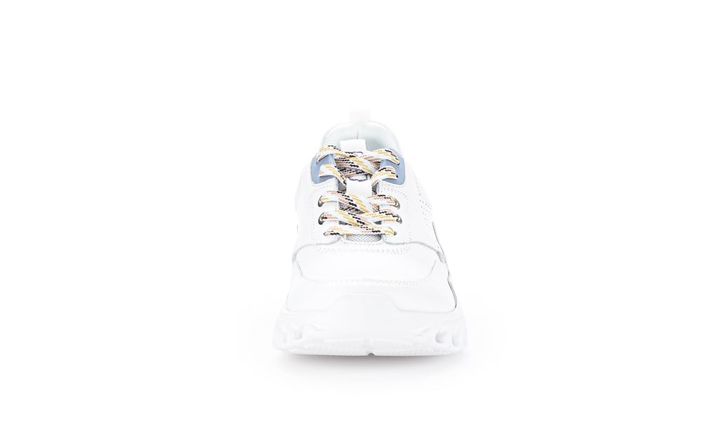Gabor rollingsoft Damen Sneaker Leder durchbrochene Sohle Wechslfußbett weiß S13 26.935.51 