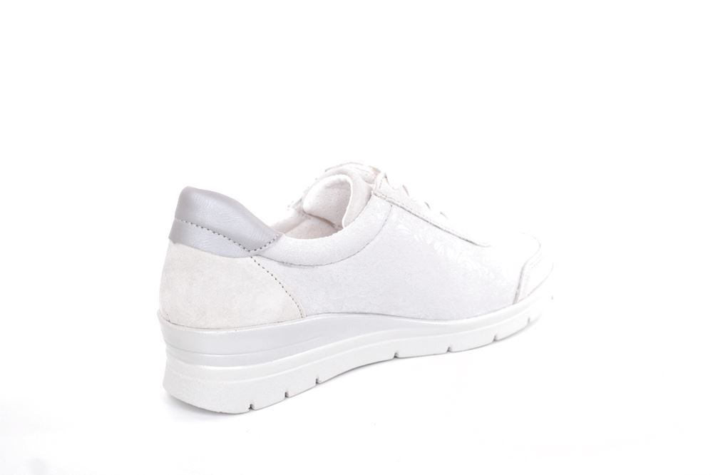ACO LUNA 18 Damen Sneaker Leder/ Textil Wechselfußbett florales Muster grau S13 863/9309 