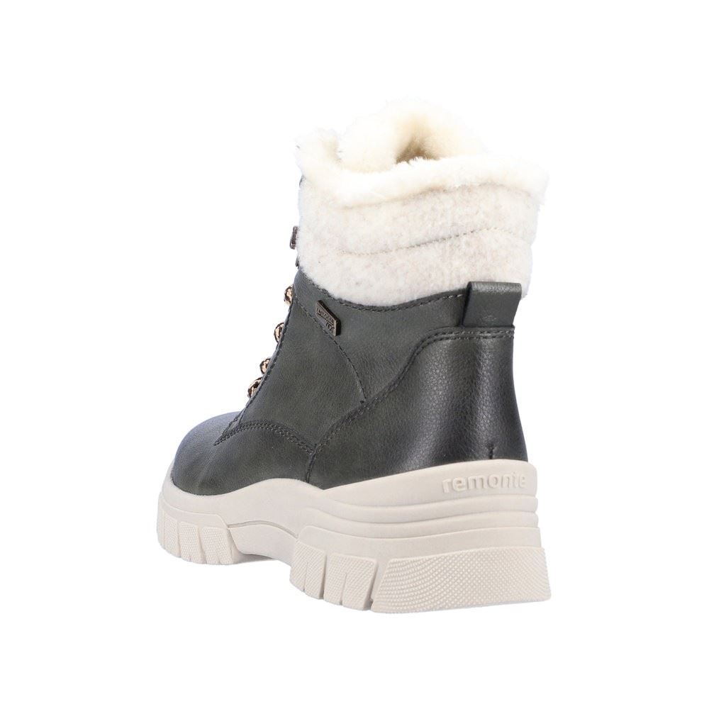 Remonte Damen Schnürboots Schnürstiefel Leder TEX- Membran Warmfutter Schurwolle Wechselfußbett grün S22 D0E71-52 37 | leaf/sand/leaf/ | G