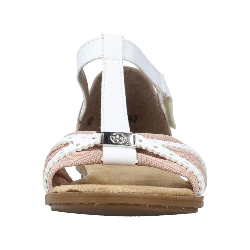 Rieker Antistress Damen Riemchensandalette Fersenkappe rosa S12 64250-92 38 | hellrosa/weiss/ | F