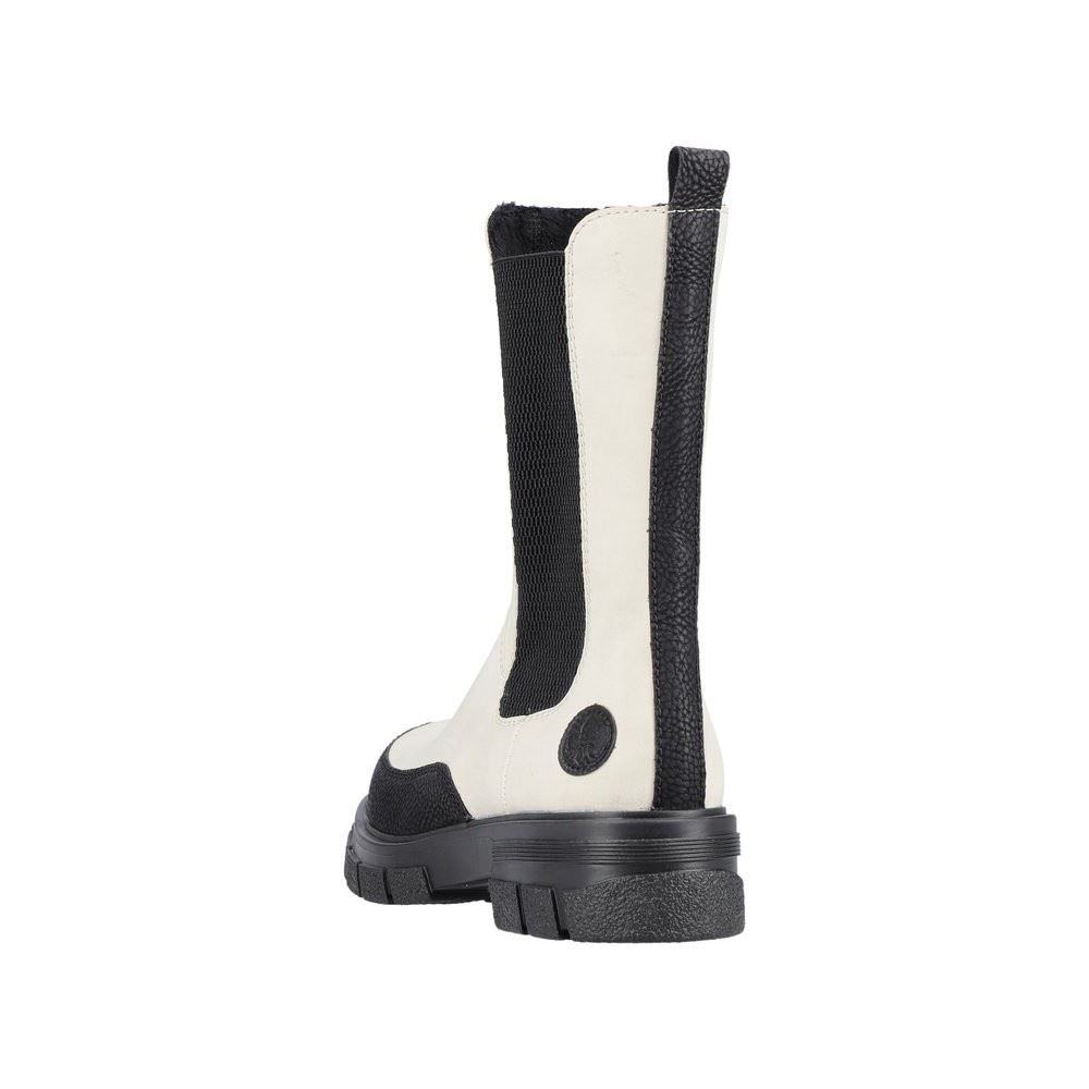Rieker Antistress Damen Stiefel Chelsea- Boots derbe Profilsohle beige S22 Z9170-60 42 | schwarz/crema/s | F