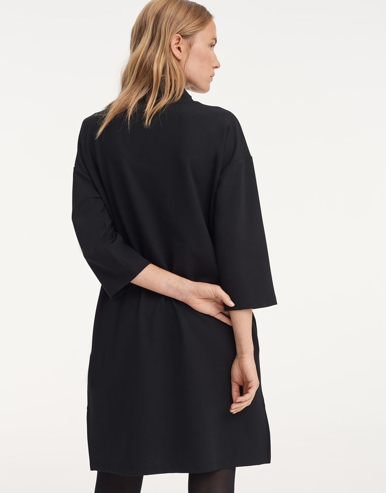 OPUS Jerseykleid Wameli Eingriffstaschen Turtleneck schwarz S21 248299443 