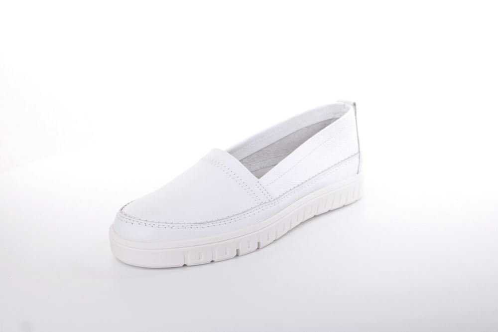 ACO TILDA 06 Damen Slipper Leder weiß, grau  S13 1295/10916 