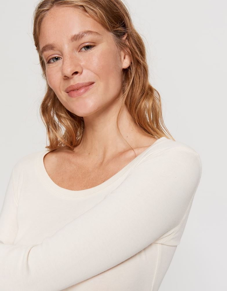 OPUS Shirt Sorana Langarm Rundhals creme S21  236879343 42 | 1006 soft cream | 