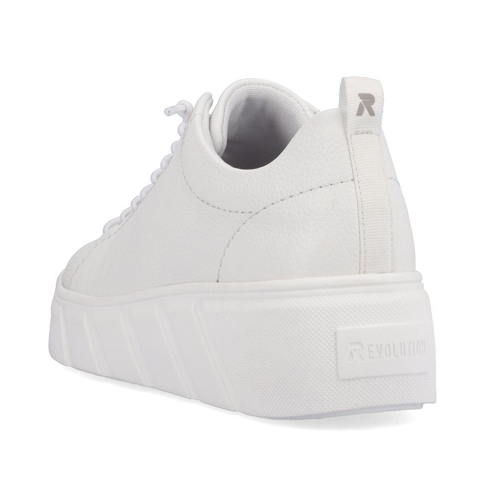 Rieker EVOLUTION Damen Sneaker Leder Plateau- Sohle Wechselfußbett weiß S13 W0500-80 