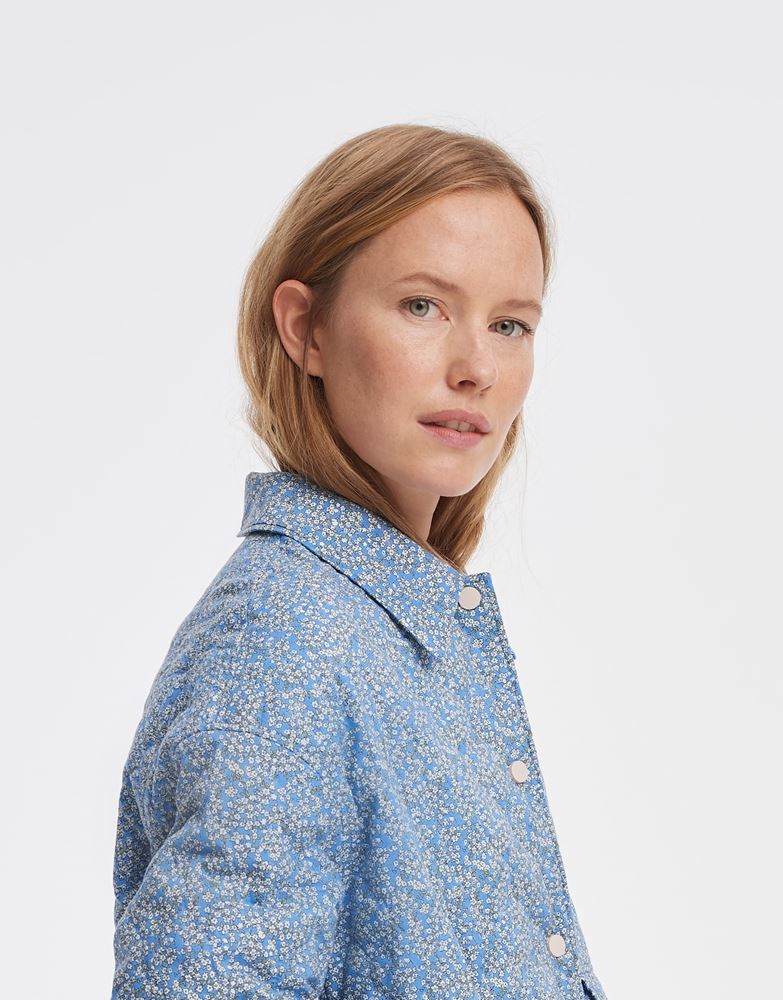 OPUS Overshirt Junila oversize Hemd Wattierung Zwiebelstepp blau S12  10023410278120 
