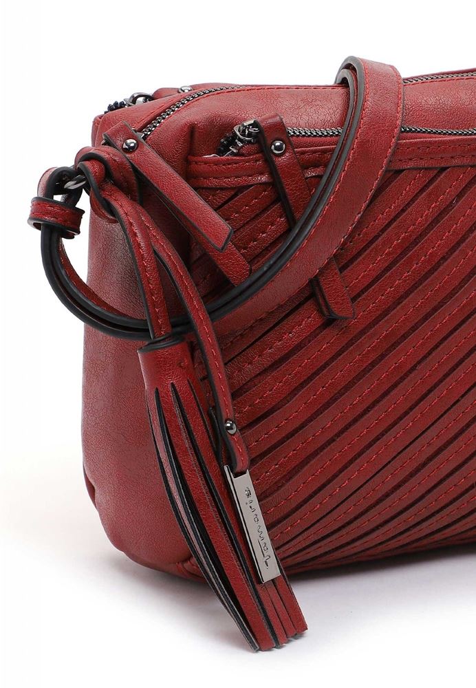 Tamaris Crossbody-Bag Umhängetasche Julina Streifen- Design rot S22 32021,600 