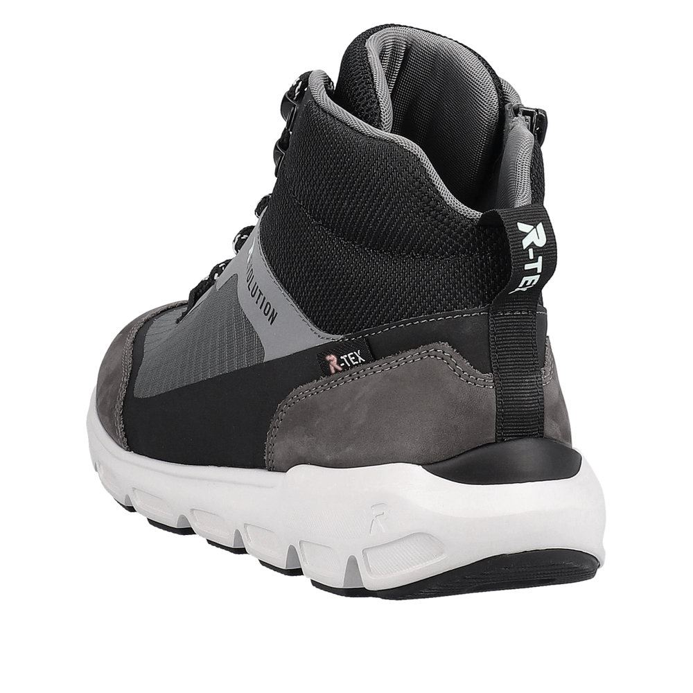 Rieker Evolution Damen Schnürboots Schnürstiefel TEX- Membran Wechselfußbett grau S23  40460-45 37 | granit/schwarz/ | F