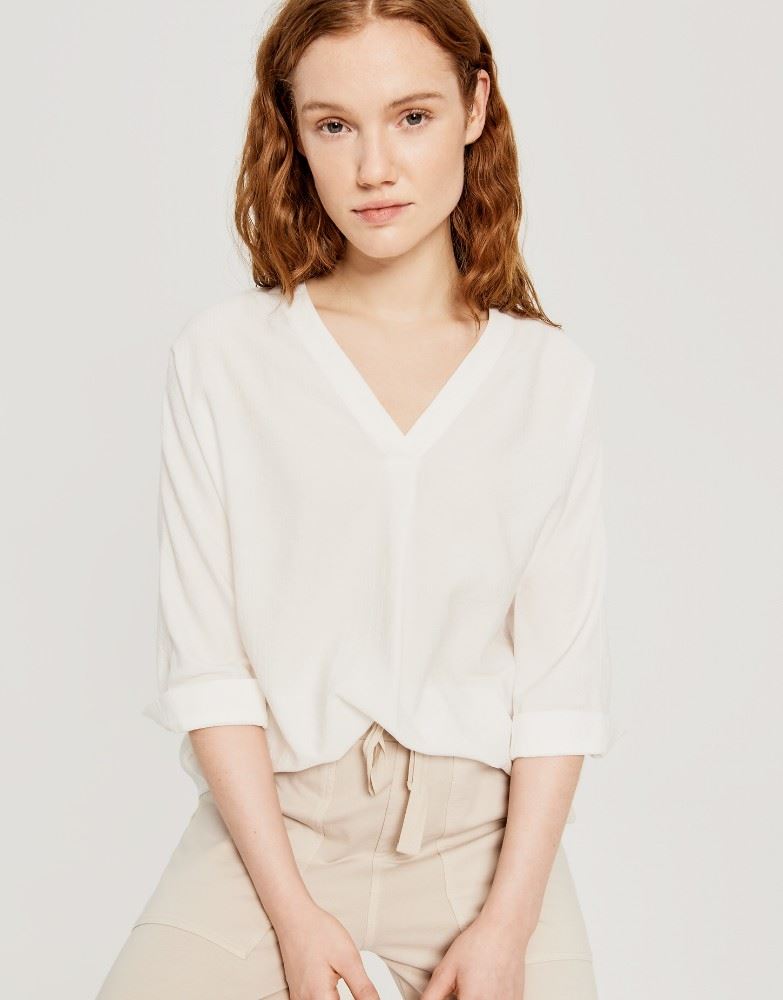 OPUS Bluse 3/4 Arm Fudia weiß S11 244799154 