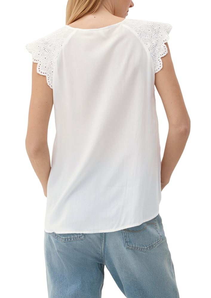 QS designed by Bluse mit Broderie Anglaise S13 2132615 
